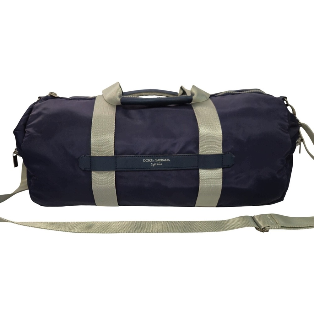 Dolce & Gabbana Navy Blue Medium Sz Heavy Nylon Duffle Bag Large Zipper